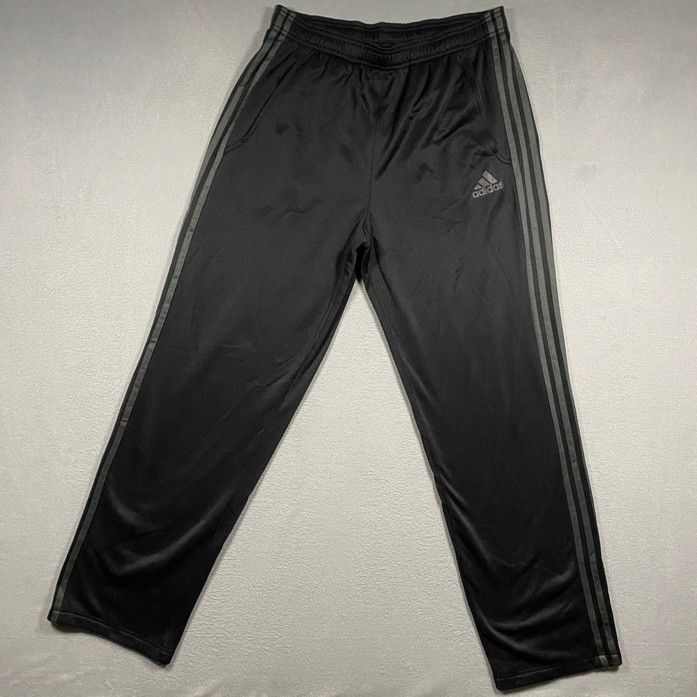 Adidas Pants Mens Large Black ClimaWarm Fleece Lined 3-Stripe AA7288